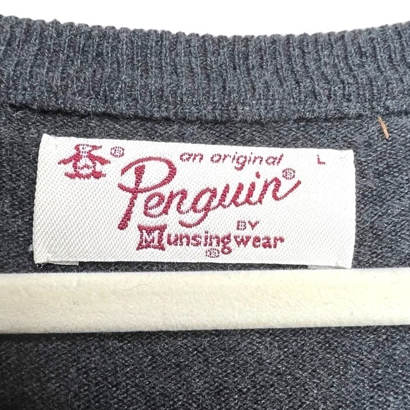 Vintage Academia Sweater Vest 85% Cotton 15% Cashmere Blend Grey Size Large - Picture 2 of 6